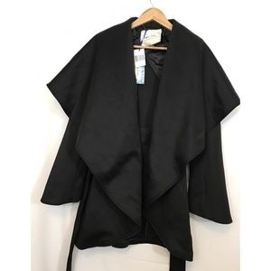 NWT Black Winter Caped Coat